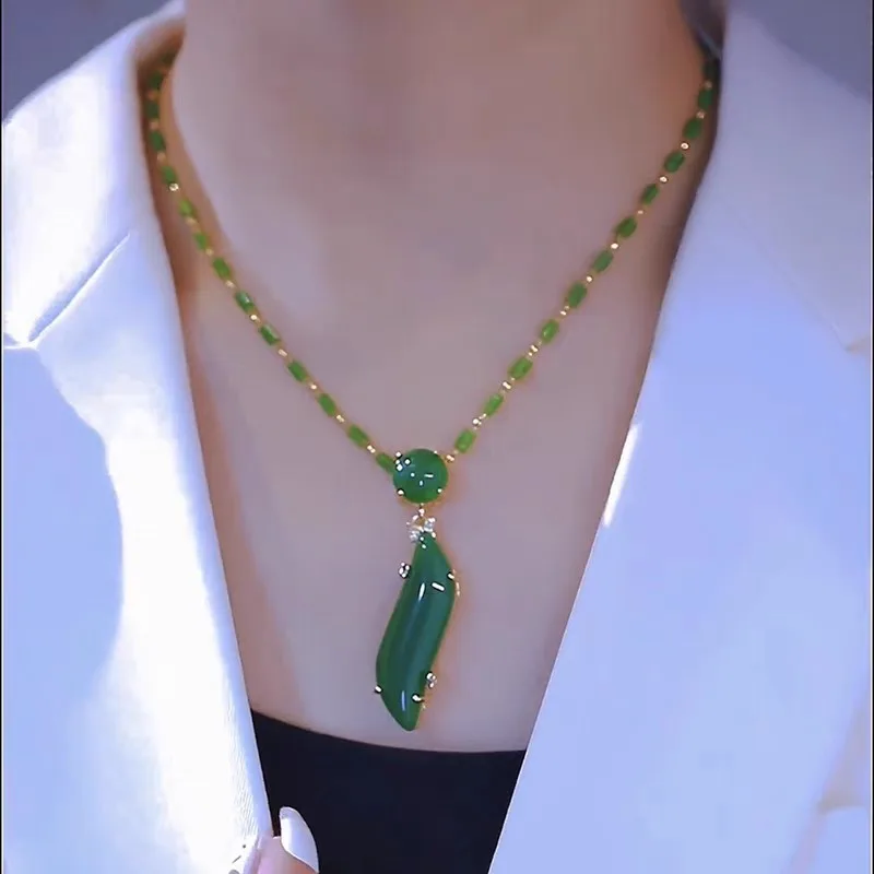 玉石水晶吊坠项链