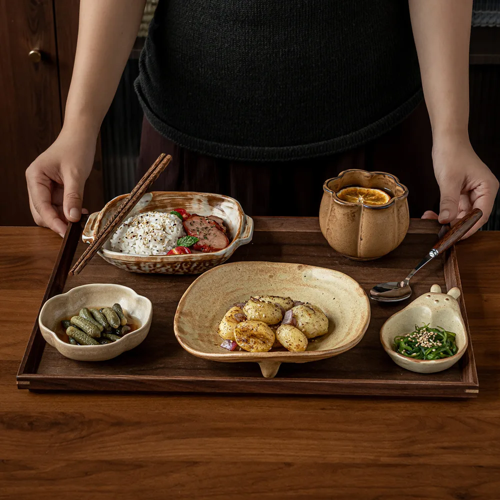 粗陶一人食餐具套装