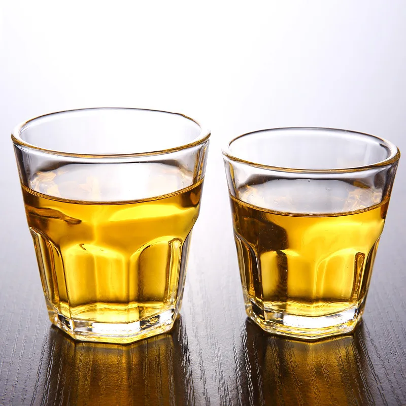 钢化玻璃八角威士忌杯