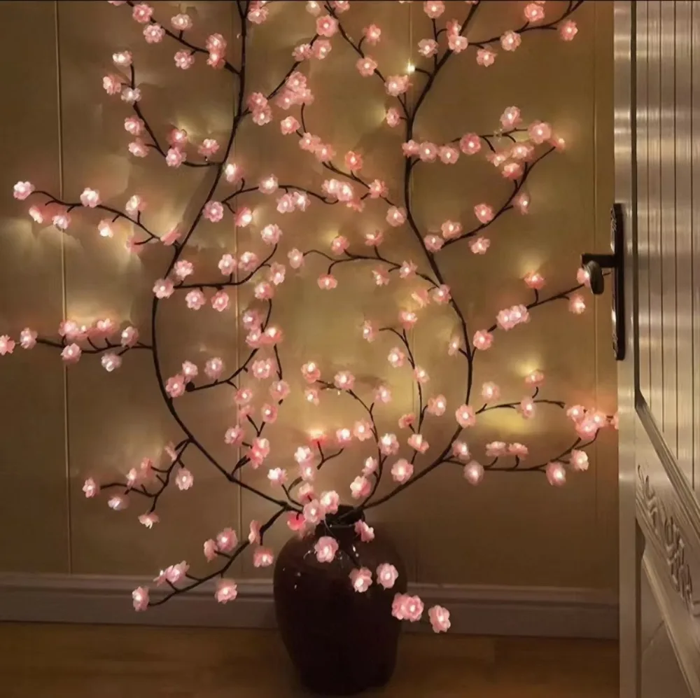 LED蝴蝶花叶藤条灯